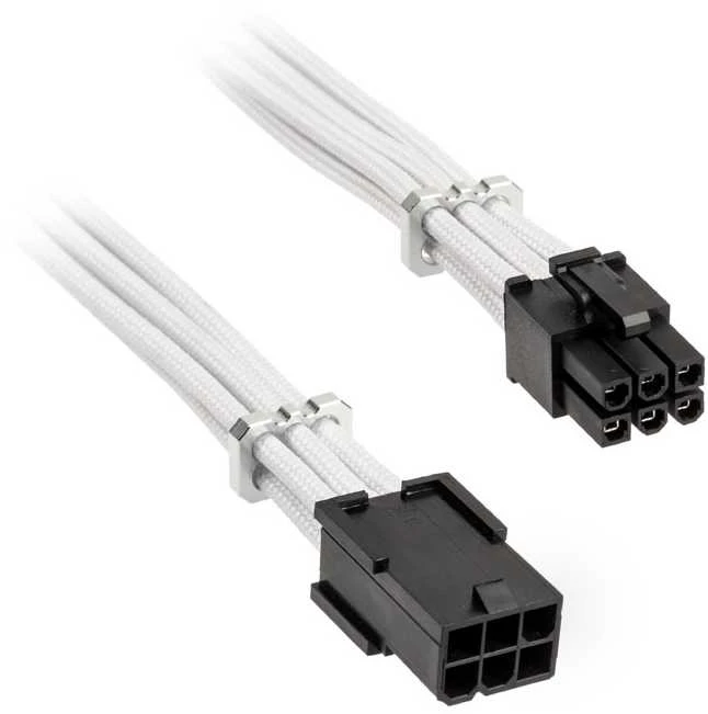 BitFenix Alchemy 6-Pin-PCIe-Extension cable, 45 cm, sleeved – baltos spalvos