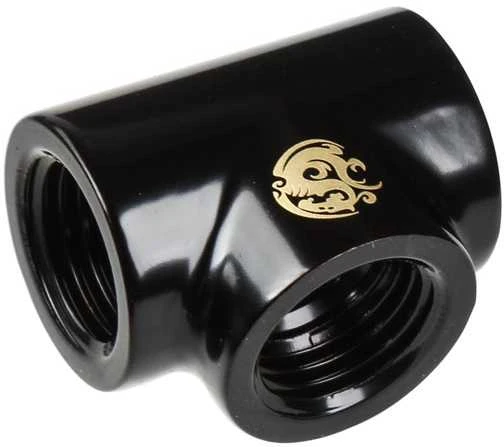 „Bitspower“ adapteris T formos skirstytuvas, 3x G1/4 colio vidinis sriegis, matinis juodas