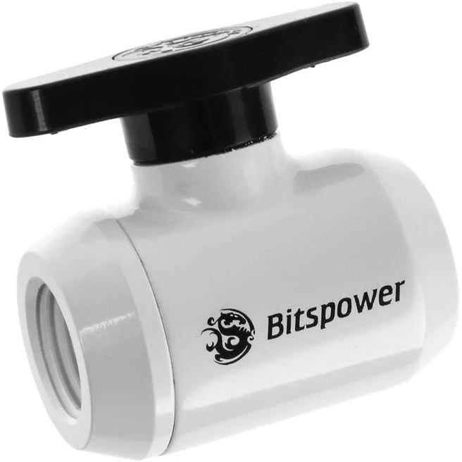 Bitspower Ball Valve 2x Female G1/4 Inch, Juodas Handle – Baltas