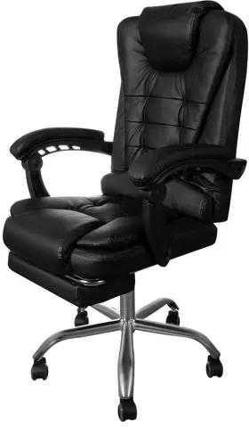 Biuro kėdė su atrama kojoms - juoda Malatec 23286