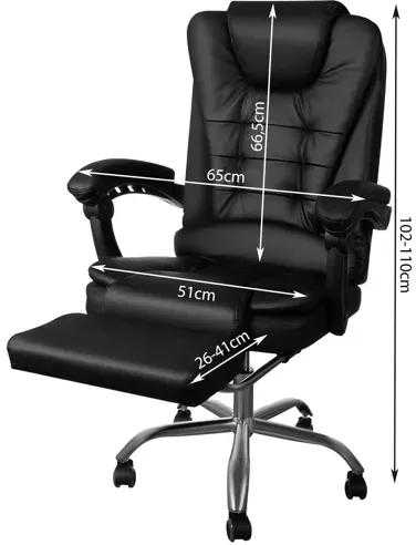 Biuro kėdė su atrama kojoms - juoda Malatec 23286