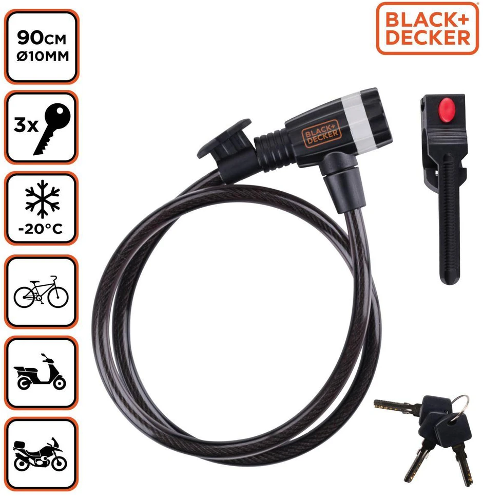 BLACK &amp; DECKER Dviračio trosas su užraktu Juodas+DECKER