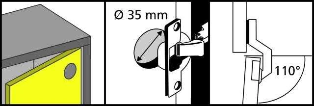 Black Blum LANKST VIDI CLIP SOFT CLOSE D35 110 2VNT