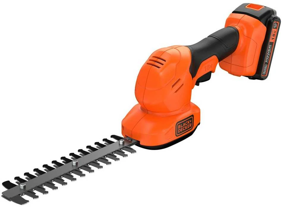 Black & Decker Juodas & Decker Gyvatvorių ir žolės žirklės Juodas & Decker BCSS18D1-QW; 18 V; 1x2,0 Ah akum.+ pakrovėjas