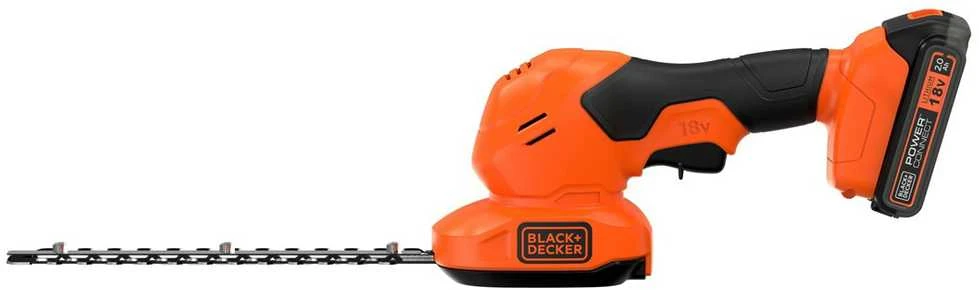 Black & Decker Juodas & Decker Gyvatvorių ir žolės žirklės Juodas & Decker BCSS18D1-QW; 18 V; 1x2,0 Ah akum.+ pakrovėjas