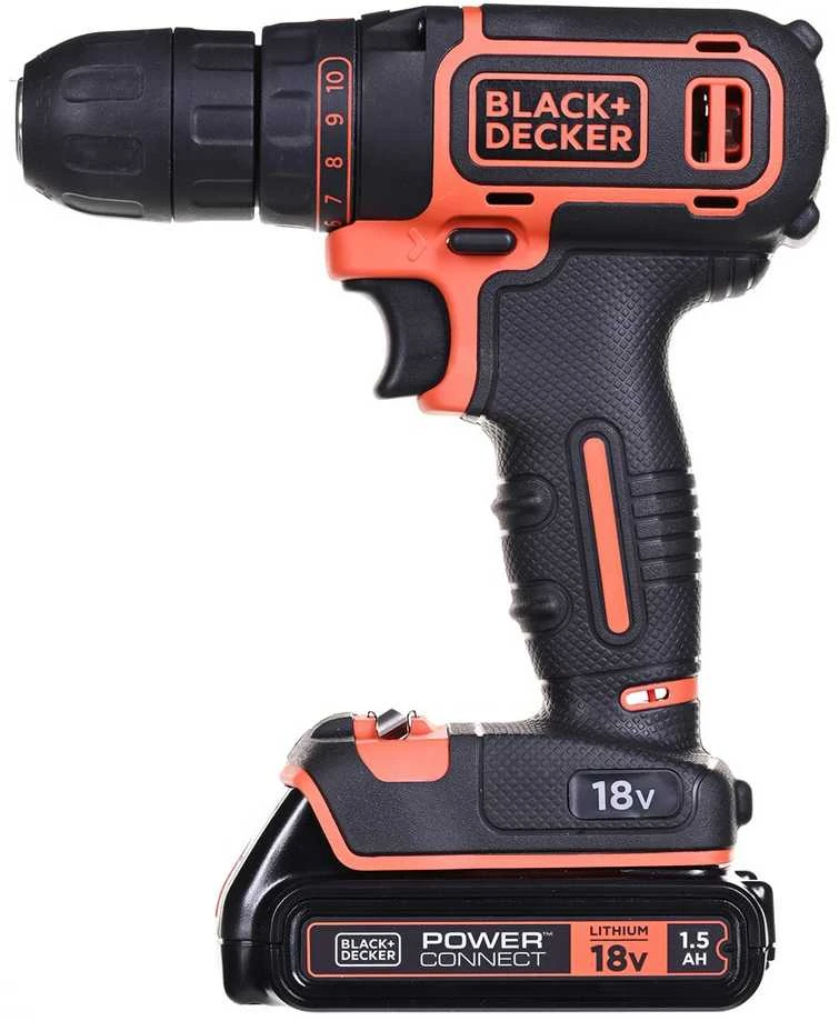 Black & Decker Juodas+DECKER WIERTARKO-suktuvas 18V 2x1.5Ah BDCDC18B