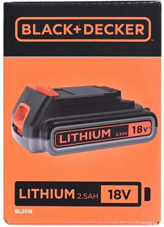 Black & Decker Juodas & Decker Akumuliatorius 18V 2,5 Ah Li-ion, Juodas & Decker