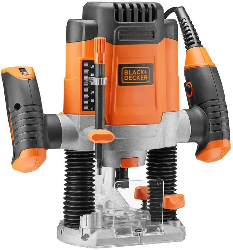 Black & Decker Elektrinė freza KW1200EKA 1200W, lagaminas + 6 frezavimo antgaliai