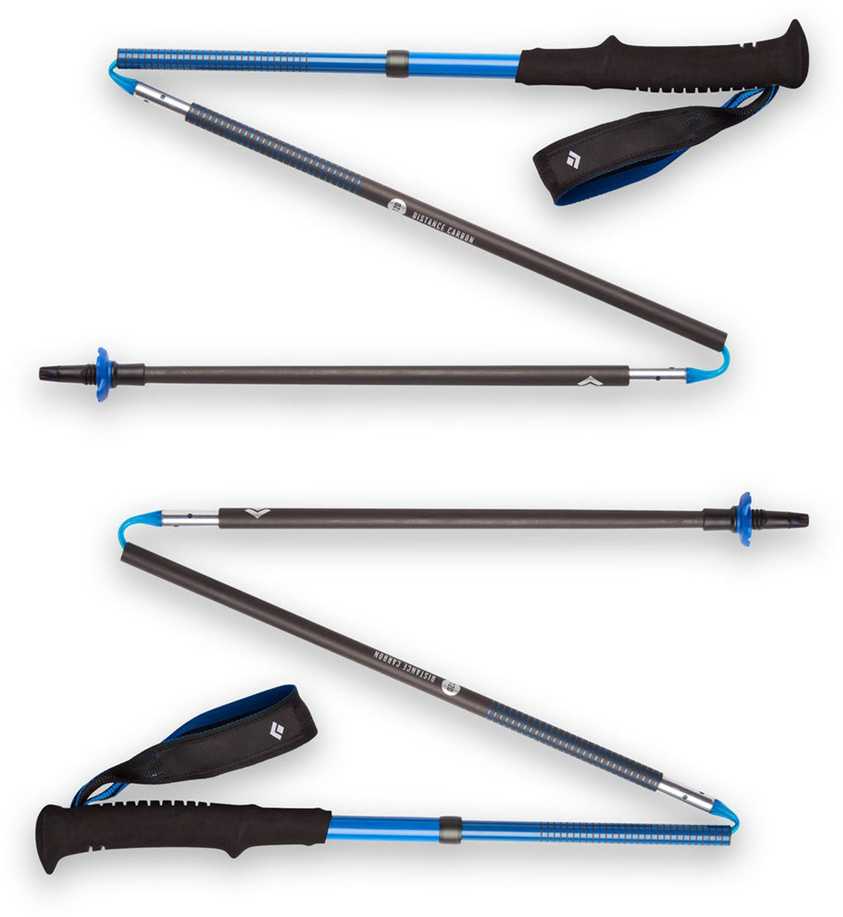 Black Diamond Juodas Diamond Juodas DIAMOND Distance Carbon Z-Pole trekingo lazda, unisex, sulankstoma