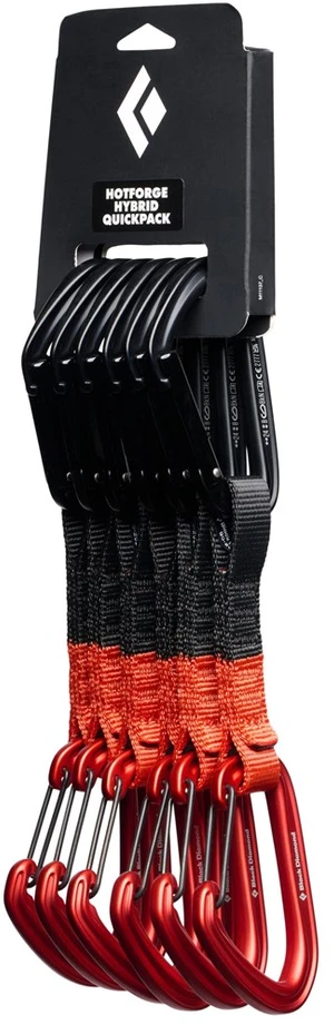 Black Diamond Juodas Diamond Juodas Diamond HotForge Hybrid Quickpack Fiksuojamasis karabinas D formos Aliuminis Raudona 6 vnt