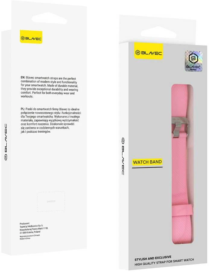 Blavec apyrankė laikrodžiui SB01 Active silikoninė rožinės spalvos