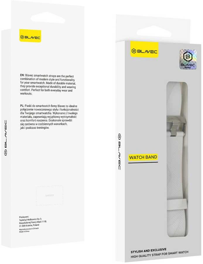 Blavec apyrankė laikrodžiui SB01 Active silikoninė baltos spalvos