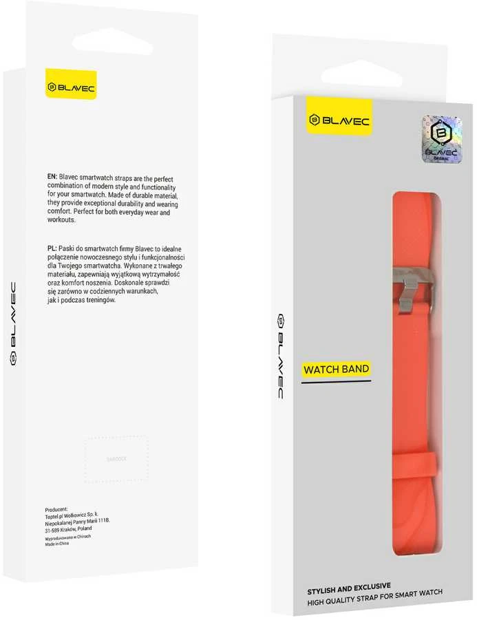 Blavec apyrankė laikrodžiui SB01 Active silikoninė oranžinės spalvos