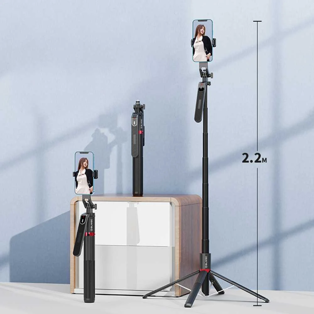 Blavec Asmenukių lazda Aliuminio Fusion P08 tripod + nuotoliniu valdymu + 1 lamp 2,2 metres (SSFP08-TR1LB22) juodos spalvos
