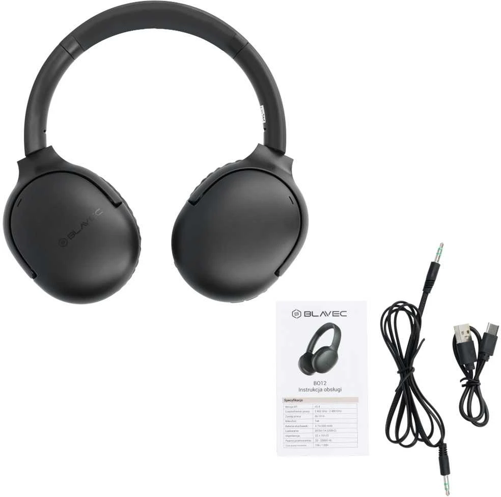 Oem Blavec ausines Bluetooth BO-12 Bass Master ANC (BO12-B) juodos spalvos