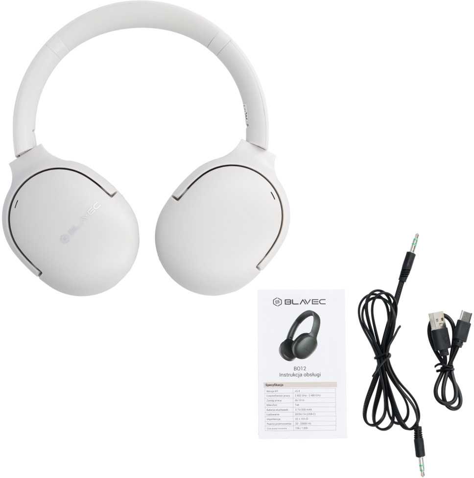 Oem Blavec ausines Bluetooth BO-12 Bass Master ANC (BO12-W) baltos spalvos