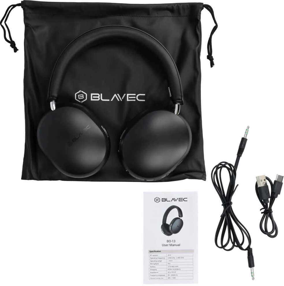 Oem Blavec ausines Bluetooth BO-13 Bass Aceonix ANC (BO13-B) juodos spalvos
