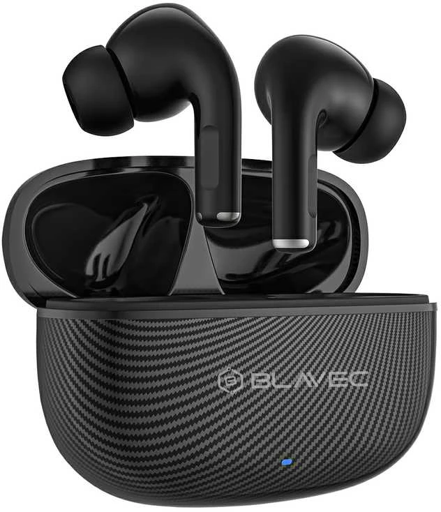 Blavec ausinės Bluetooth TWS BW-02 Carbon (BW02-B) juodos spalvos