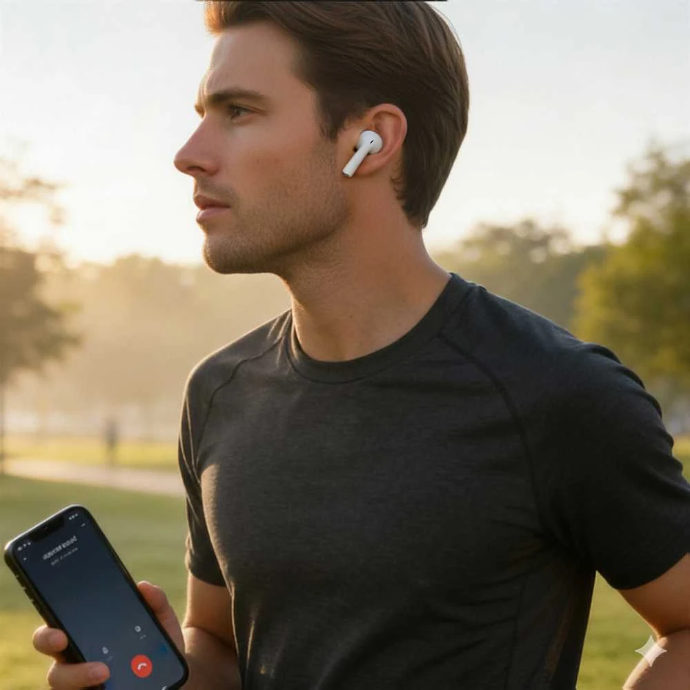 Blavec ausinės Bluetooth TWS BW-05 Flow (BW05F-W) baltos spalvos