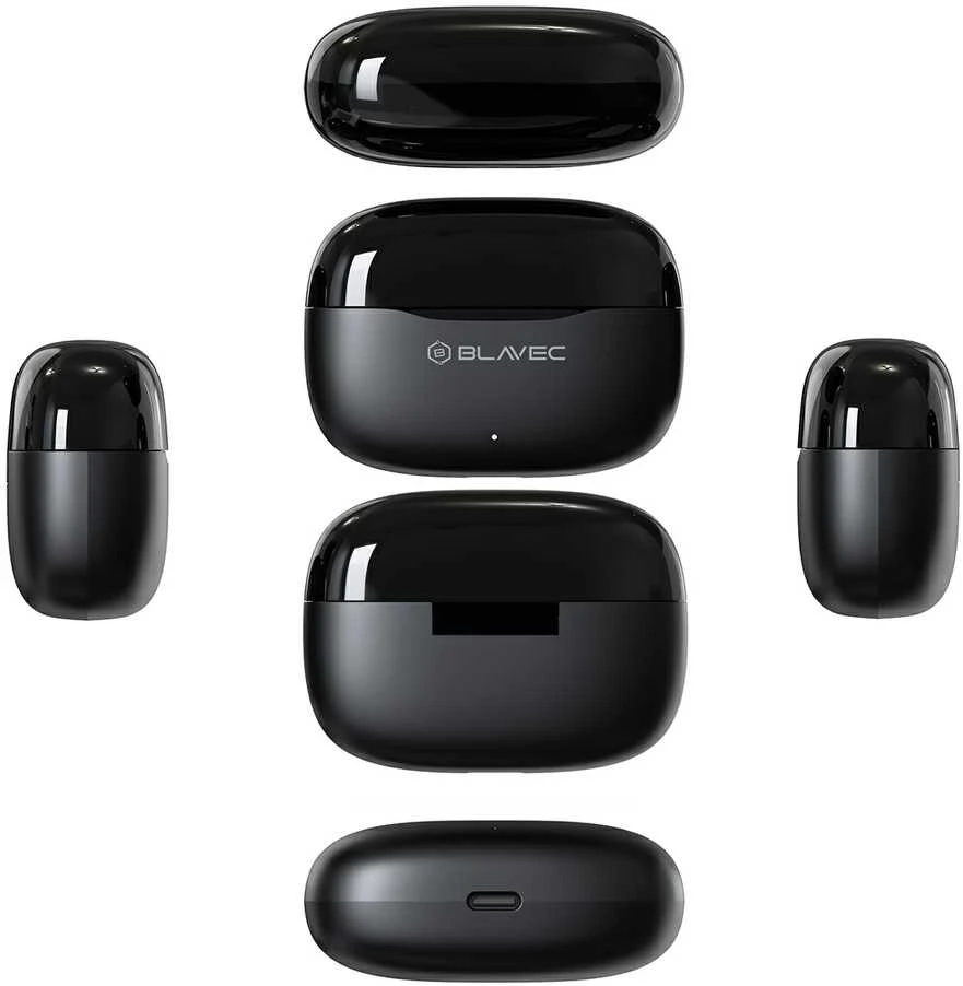 Blavec ausinės Bluetooth TWS BW-08 Speak AI (BW08SA-B) juodos spalvos