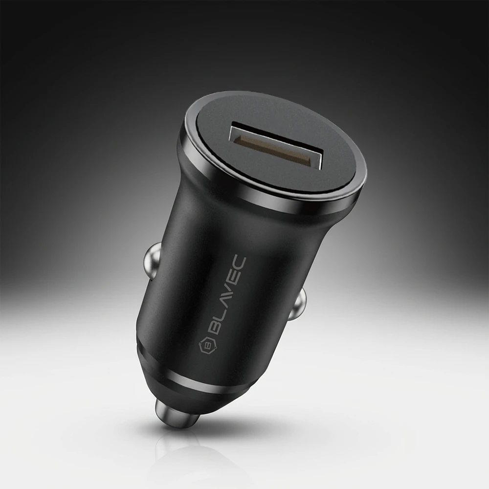 Blavec Automobilinis įkroviklis BS-01A-C Road – USB – QC 3.0 18W su USB į Type C kabeliu (CCBS01ACR-UB) juodos spalvos