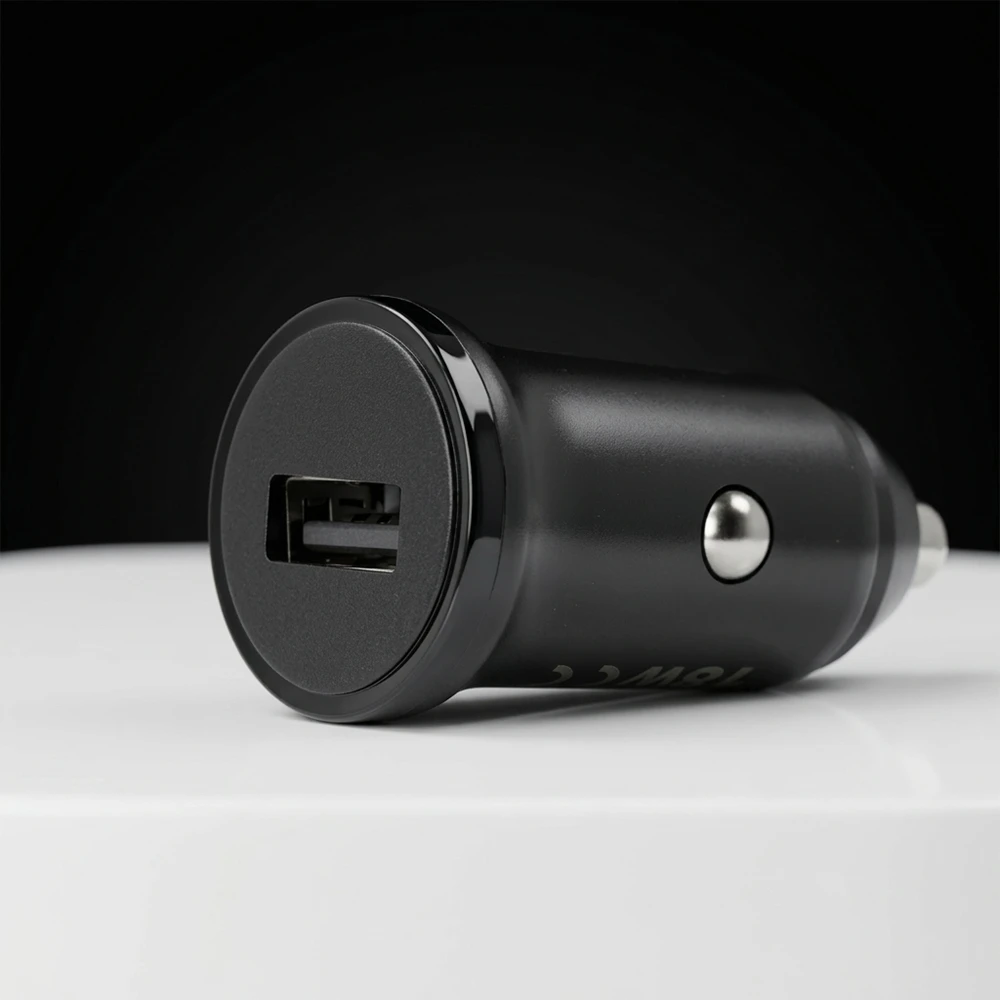 Blavec Automobilinis įkroviklis BS-01A-C Road – USB – QC 3.0 18W su USB į Type C kabeliu (CCBS01ACR-UB) juodos spalvos