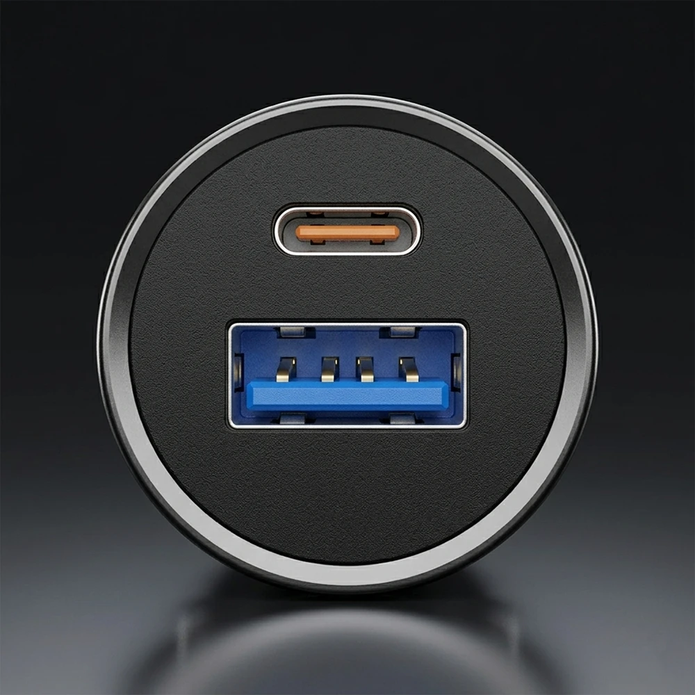 Blavec Automobilinis įkroviklis BS-01B-C Road – USB + Type C – QC 3.0 18W PD 20W su Type C į Type C kabeliu (CCBS01BCR-UCB) juodos spalvos