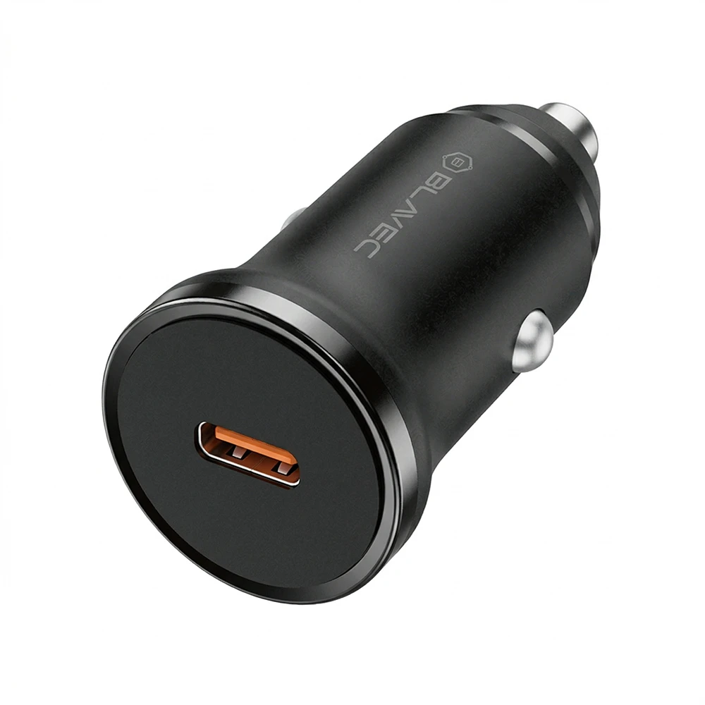 Blavec Automobilinis įkroviklis BS-01C-C Road – Type C – PD 20W su Type C į Type C kabeliu (CCBS01CCR-CB) juodos spalvos
