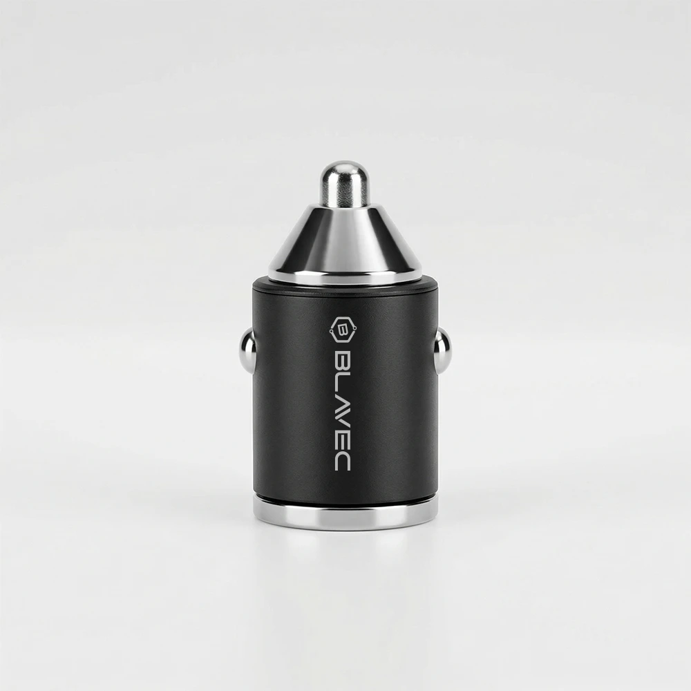 Blavec Automobilinis įkroviklis BS-02B-C Aero – USB + Type C – QC 3.0 18W PD 30W su Type C į Type C kabeliu (CCBS02BCA-UCB) juodos spalvos