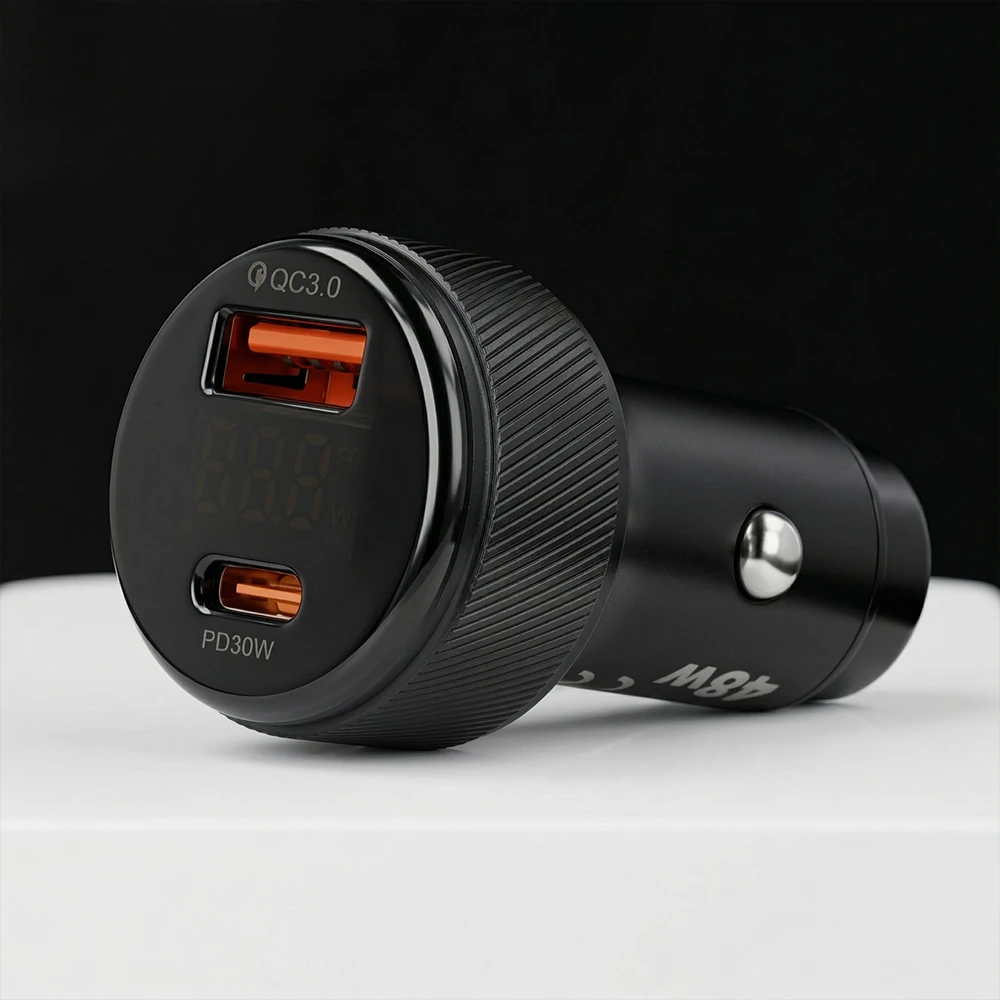 Blavec Automobilinis įkroviklis BS-04B-C Volt – USB + Type C – QC 3.0 18W PD 30W su Type C į Type C kabeliu (CCBS04BCV-UCB) juodos spalvos