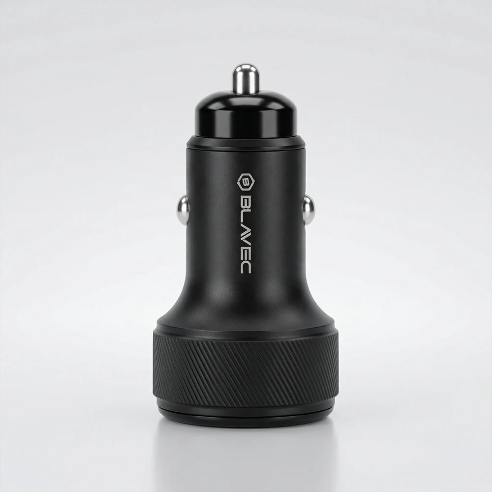Blavec Automobilinis įkroviklis BS-04B-C Volt – USB + Type C – QC 3.0 18W PD 30W su Type C į Type C kabeliu (CCBS04BCV-UCB) juodos spalvos