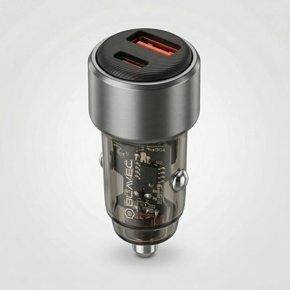 Blavec Automobilinis įkroviklis BS-05B Nitro – USB + Type C – QC 3.0 18W PD 65W (CCBS05BN-UCB) juodos spalvos