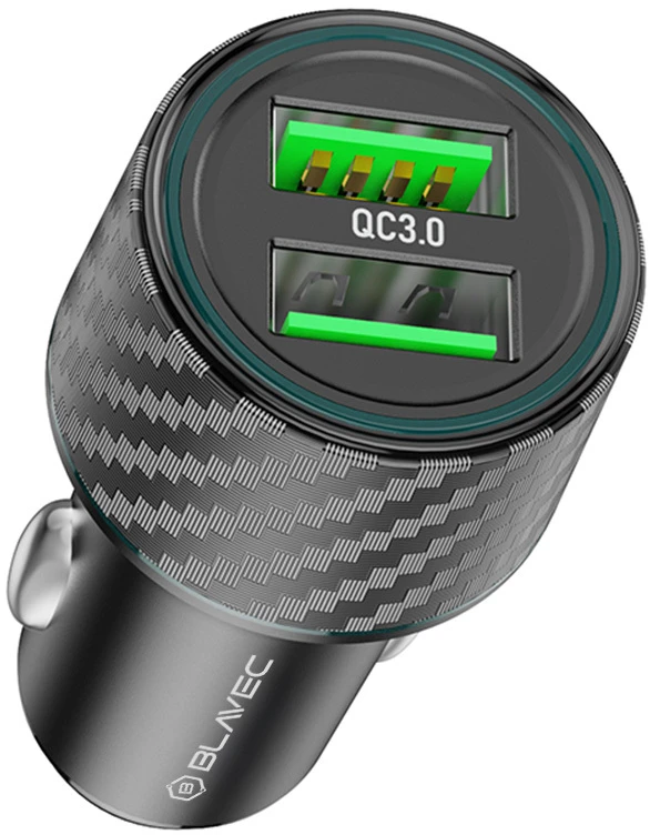 Oem Blavec Automobilinis įkroviklis BS-21A Carbon – 2xUSB – QC 3.0 36W 3A (CCBS21AC-2UB36) juodas