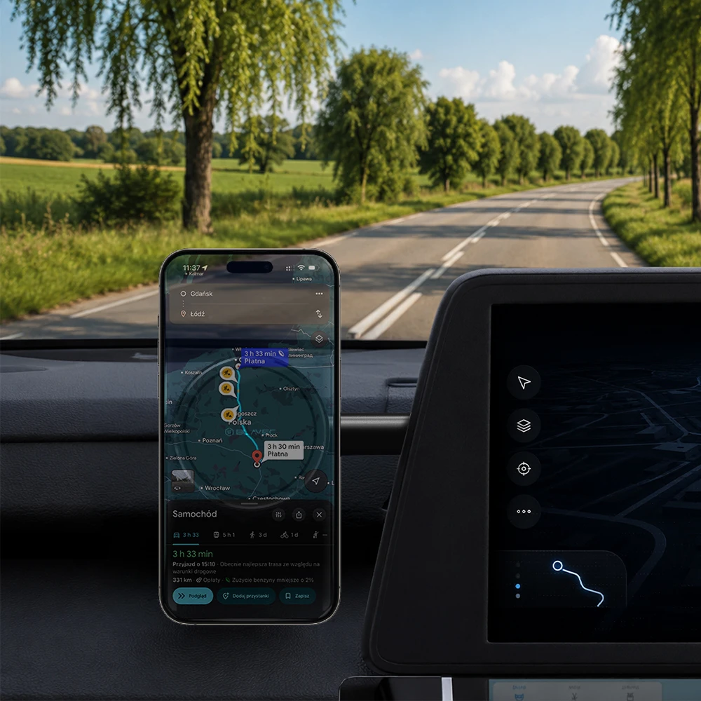 Blavec magnetinis automobilinis laikiklis BH-24B Magsafe, skirtas tvirtinti už ekrano / prie prietaisų skydelio (BH24B-MBSB), juodas
