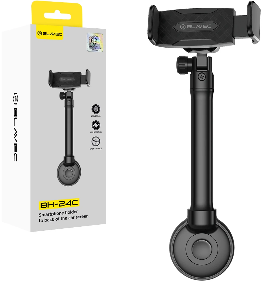 Blavec automobilinis laikiklis BH-24C ekrano nugarėlei / prietaisų skydeliui (BH24C-BSB) juodas