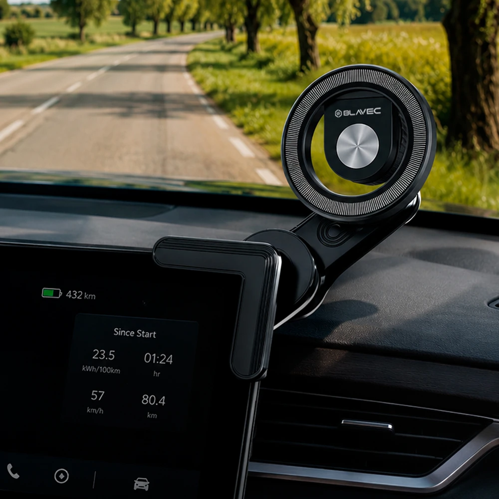 Blavec magnetinis automobilinis laikiklis BH-27 Magsafe ekrano kampui (BH27-MCB) juodas