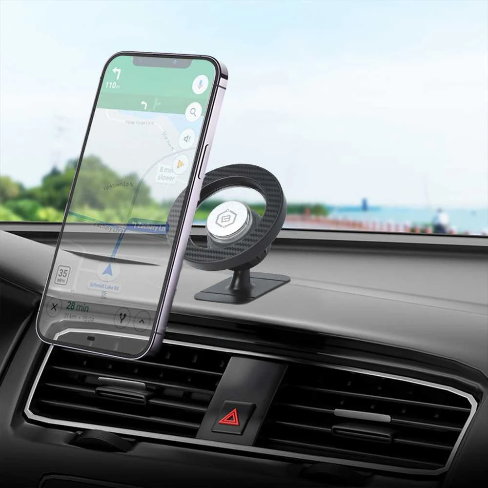 Blavec automobilnis laikiklis BH-16B Carbon magnetinis Magsafe (BH16BC-MDB) juodos spalvos