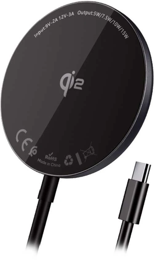 Blavec belaidis įkroviklis BQI-03 Qi2 15W magnetic Magsafe (BQI03-QI2MB) juodos spalvos