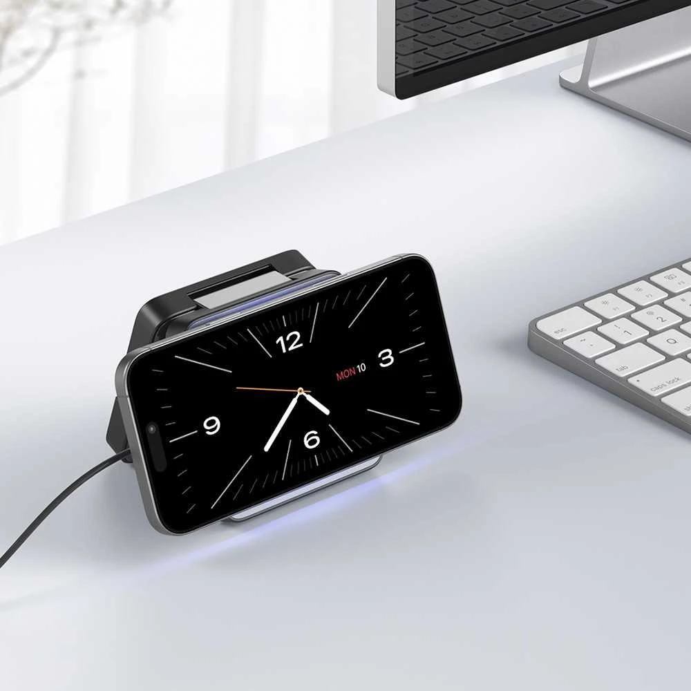 Blavec belaidis įkroviklis BQI-04 Qi 15W magnetic Magsafe 3 in 1 UniCharge (BQI04-QIMB) juodos spalvos