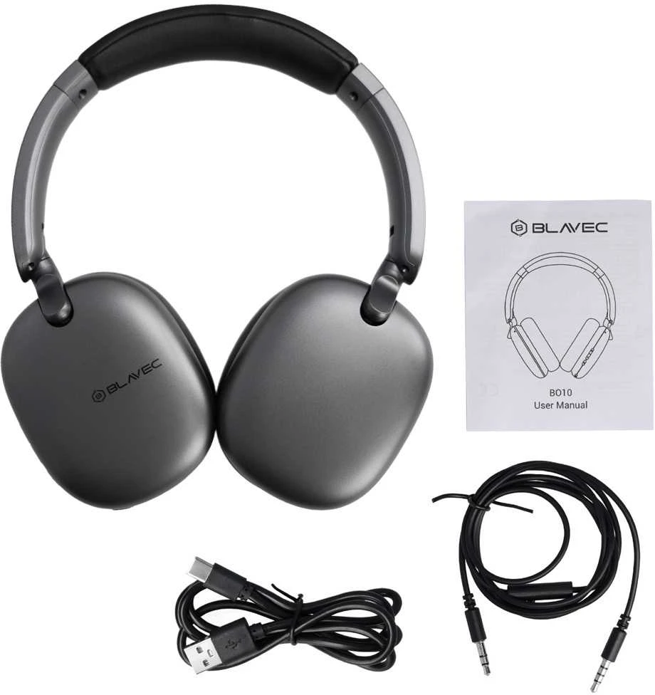 Oem Blavec Bluetooth ausinės BO-10 Bass Expert ANC (BO10-B) juodos spalvos