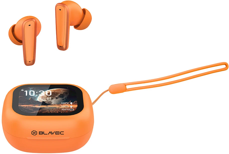 Blavec Bluetooth TWS ausinės BW-07 Live with LCD display (BW07L-O) oranžinis