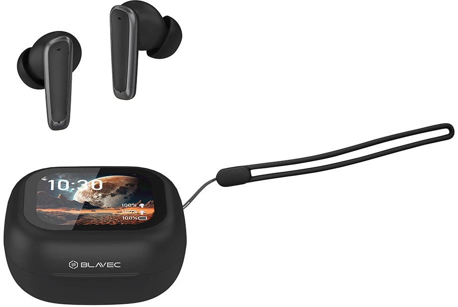 Blavec Bluetooth TWS ausinės BW-07 Live with LCD display (BW07L-B) juodos spalvos