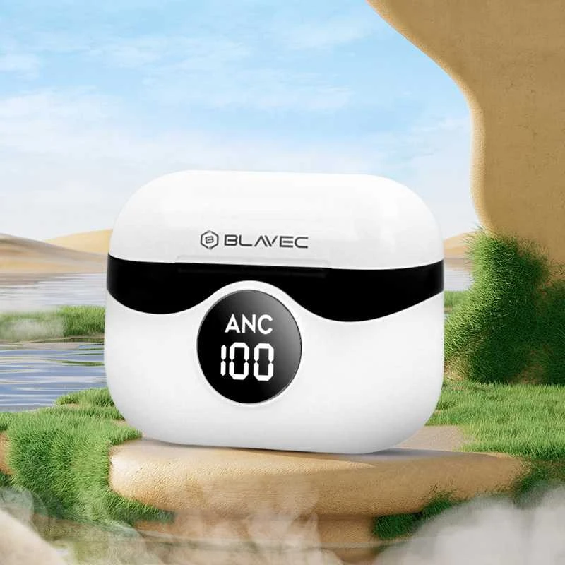 Oem Blavec Bluetooth TWS Ausinės BW04 Prime Active ANC+ENC (BW04PA-W) baltos spalvos