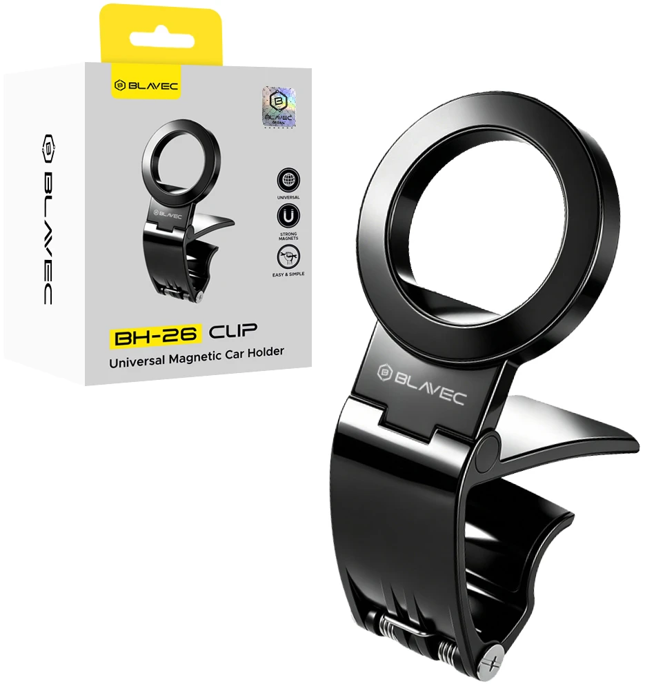 Blavec Car Holder BH-26 Clip magnetic universal (BH26-MUB) juodos spalvos