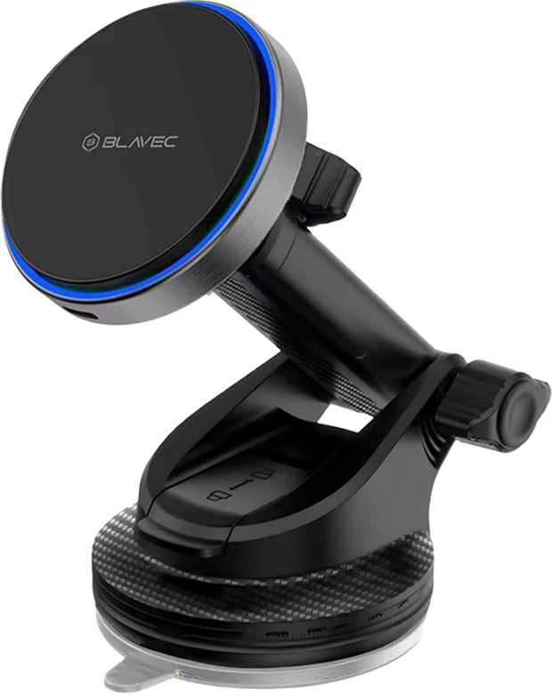 Blavec automobilio laikiklis BHC-01A 15W magnetinis su belaidžiu įkrovimu, tvirtinamas prie priekinio stiklo ir prietaisų skydelio (BHC01A-MWIB) juodos spalvos