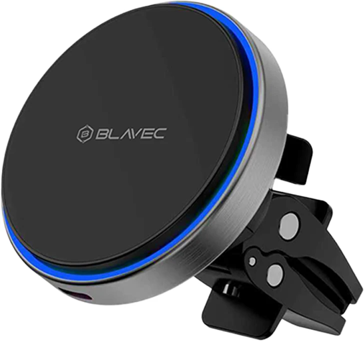 Blavec automobilio laikiklis BHC-01B 15W magnetinis su belaidžiu įkrovimu, jungiamas prie oro išleidimo angos (BHC01B-MAVIB) juodos spalvos