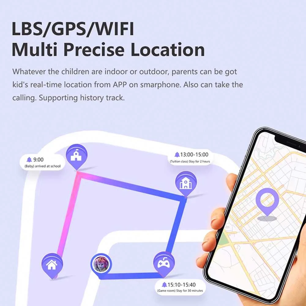 Blavec Išmanusis laikrodis K02 Kids GPS / 4G / SOS (SWK02-P) rožinės spalvos