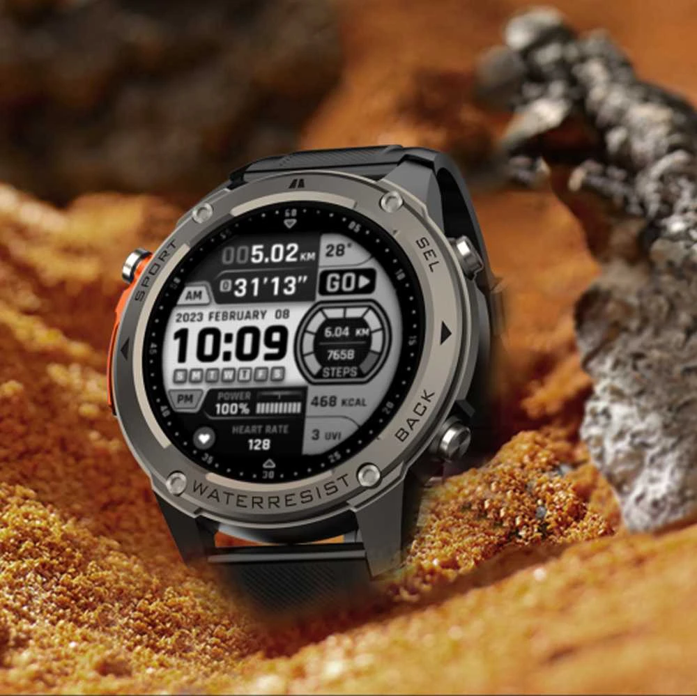 Blavec išmanusis laikrodis M-03 Predator AMOLED GPS Voice Call (SWM03-GP) graphite + 1 band
