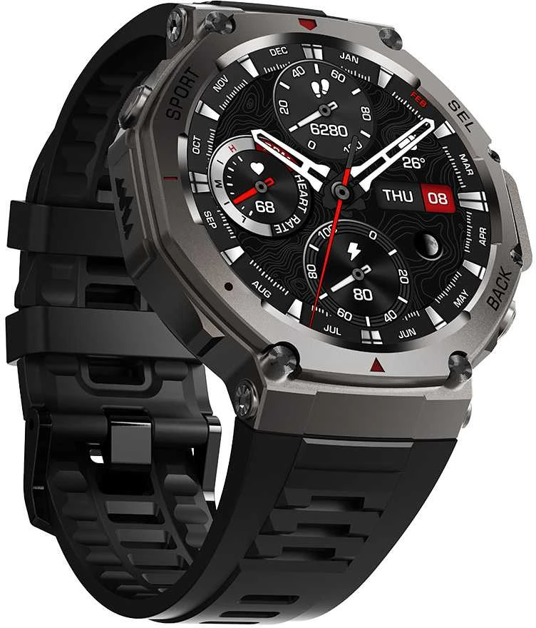 Blavec išmanusis laikrodis M-04 Falcon AMOLED GPS Voice Call (SWM04-GP) graphite + 1 band