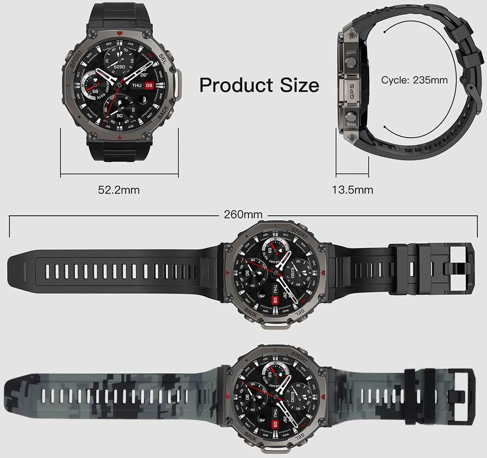 Blavec išmanusis laikrodis M-04 Falcon AMOLED GPS Voice Call (SWM04-GP) graphite + 1 band